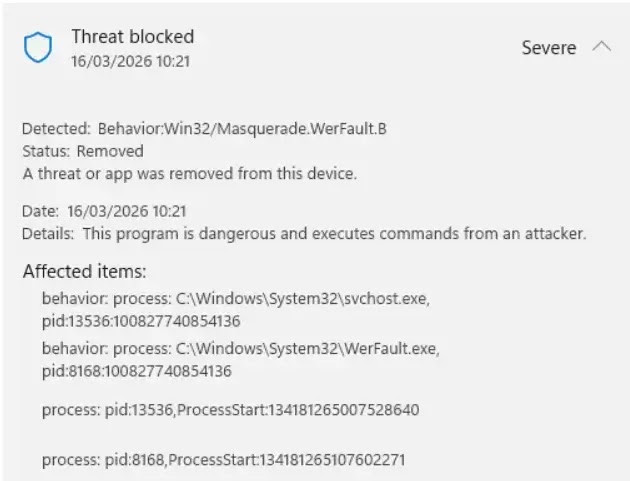 Εντοπίστηκε ύποπτη συμπεριφορά (πηγή: itm4n.github)